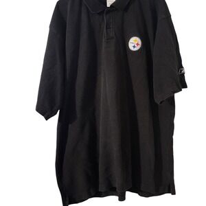 Reebok NFL Pittsburgh Steelers Black Polo Shirt XL Extra Large Football
